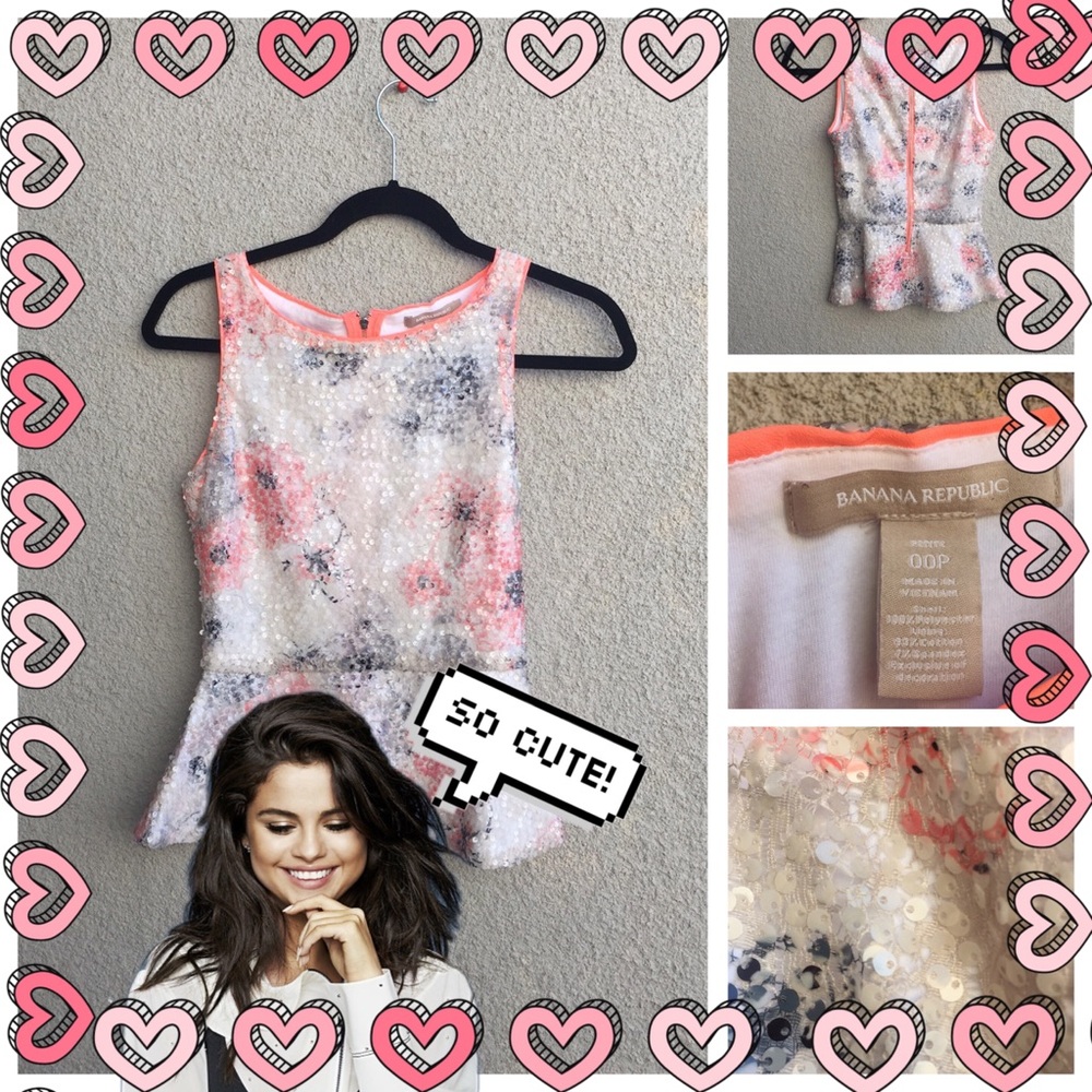 NWOT Banana Republic Sequin Peplum Top